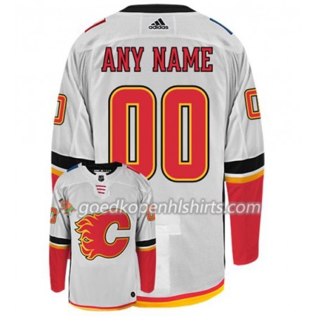 Calgary Flames Custom Adidas Wit Authentic Shirt - Mannen